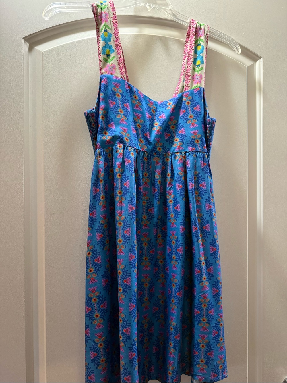 NATURAL LIFE Tricia mini Blue Floral Maxi Dress with Embroidered Straps - Picture 2 of 10